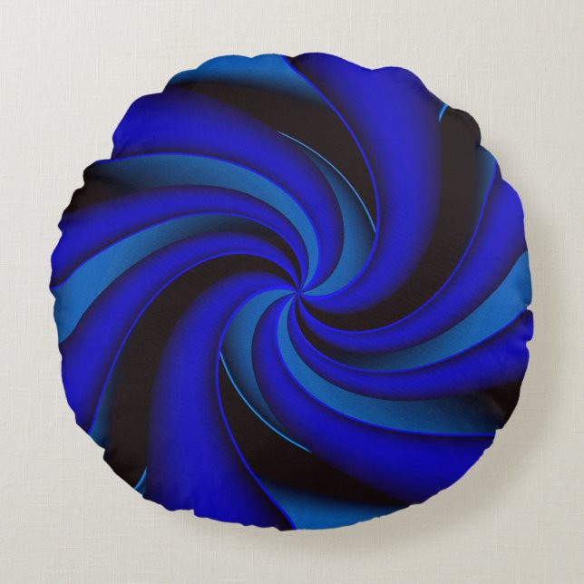 Elegance en bleu.... rundes kissen (Vorderseite)