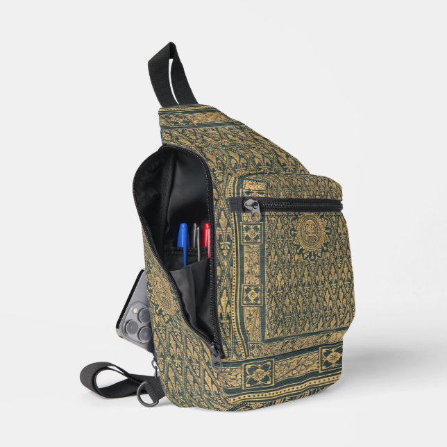 Elegance Fleur-de-Lis buchen Crossbody Bag (Offen)