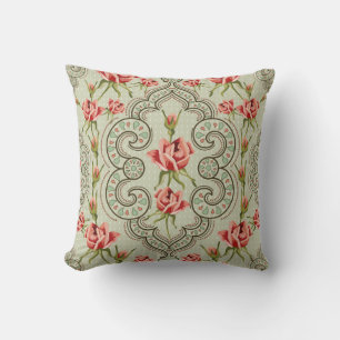 Elegance Floral: Vintag Nahtloser Hintergrund. Kissen