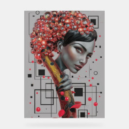 Elegance in Linien: 3D Tiefe eines weiblichen Seit Acrylschild