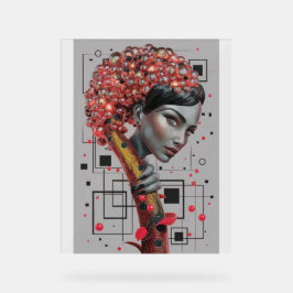 Elegance in Linien: 3D Tiefe eines weiblichen Seit Acrylschild