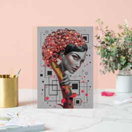 Elegance in Linien: 3D Tiefe eines weiblichen Seit Acrylschild