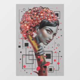 Elegance in Linien: 3D Tiefe eines weiblichen Seit Fensteraufkleber