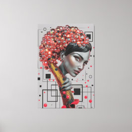 Elegance in Linien: 3D Tiefe eines weiblichen Seit Leinwanddruck