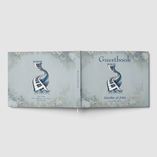 Elegance in piano keys and blossoms.  gästebuch (Voll)