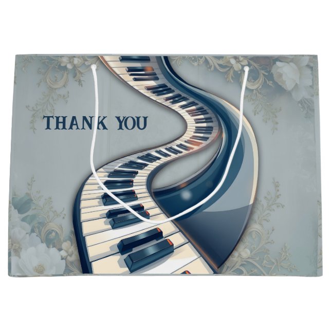 Elegance in piano keys and blossoms. große geschenktüte (Vorderseite)