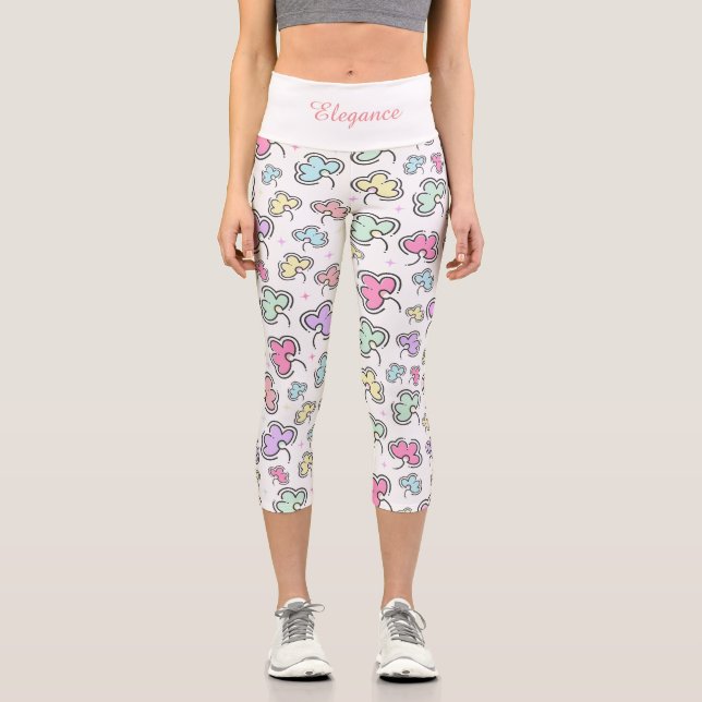 Elegance Legging - Blume Gemustert (Vorderseite)