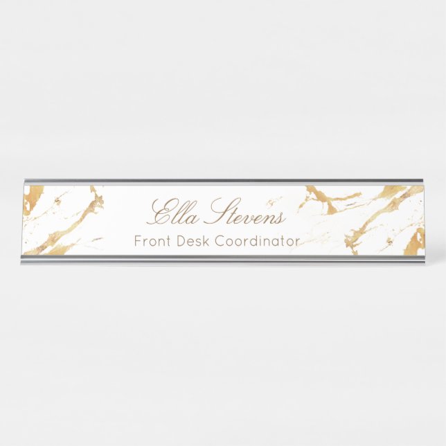 Elegance Marble Custom Namesplate Schreibtischnamensplakette (Vorderseite )
