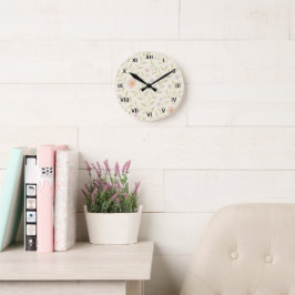 ELEGANCE & MODERN Royalgreen Wildblume Wall Clock Runde Wanduhr
