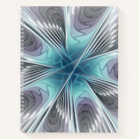 Elegance Modernes Blue Grau Weiß Fraktal Blume