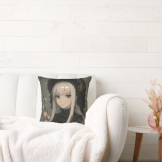 Elegance of the Midnight Blossom Maiden Kissen