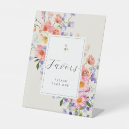 Elegance Pink Boho Blumenfavoriten Zeichen Sockelschild