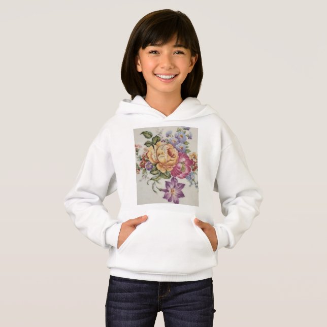 Elegance: Porzellan Inspiriert Hoodie (Vorne ganz)