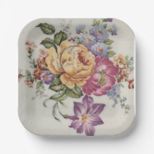 Elegance: Porzellan-Inspiriert Papier-Teller Pappteller