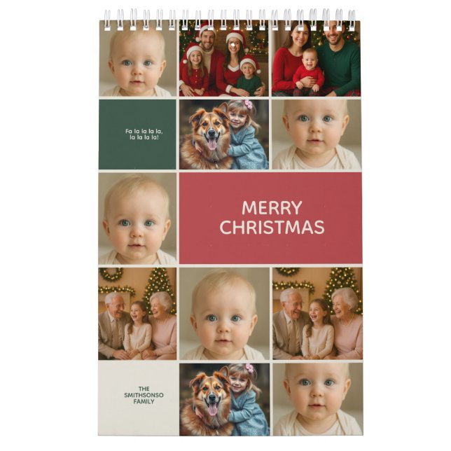 elegance red green ivory images collage Christmas Kalender (Titelbild)