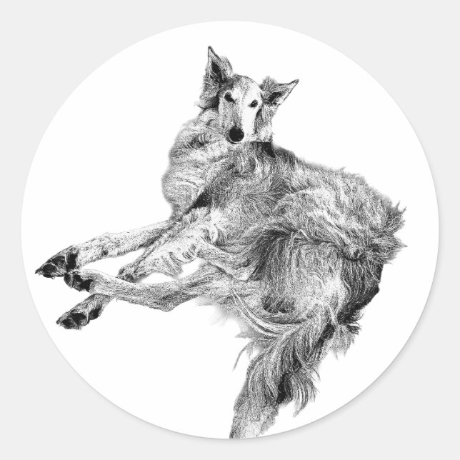 Elegance, Unbothered – Silken Windhound Runder Aufkleber (Vorderseite)