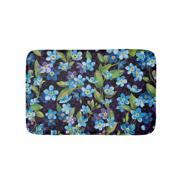 Elegance Vergessen-Me-Nicht-Blumenmuster Badematte (Vorderseite)