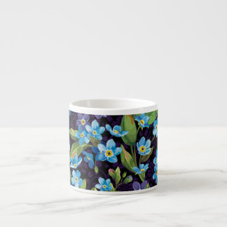 Elegance Vergessen-Me-Nicht-Blumenmuster Espressotasse