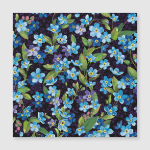 Elegance Vergessen-Me-Nicht-Blumenmuster Magnetkarte