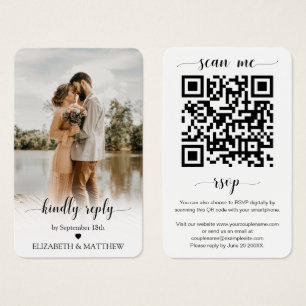Elegance Wedding Website QR Code Foto RSVP Card