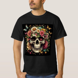 Elegancia Mortal: Calavera Floral T-Shirt