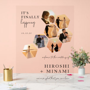 Elegand Calligraphy Custom Foto Wedding Acrylschild