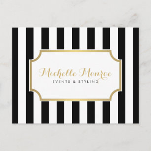 Elegane Luxe Bold Black and White Stripes Postkart Postkarte
