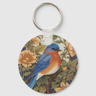 EleganEastern Bluebird William Morris Inspiriert Schlüsselanhänger