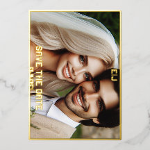 Eleganes Monogramm mit Foto Save the Date