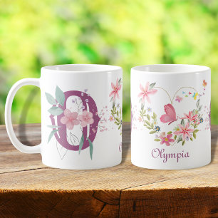 Eleganfarbenes Schwarz-Butterfly Monogramm O Kaffeetasse