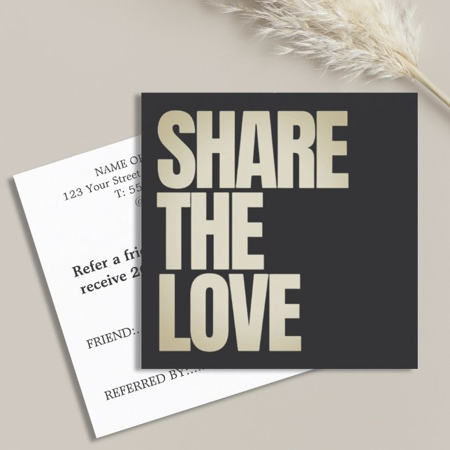 Eleganff Bold Dark Gray Golden Empfehlungskarte (Von Creator hochgeladen)