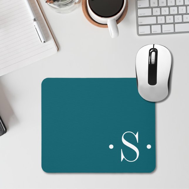 EleganForest Green Monogram Mousepad (Von Creator hochgeladen)