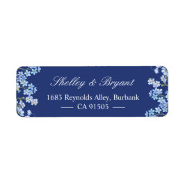 Eleganget Me Nots Floral Royal Navy Blue