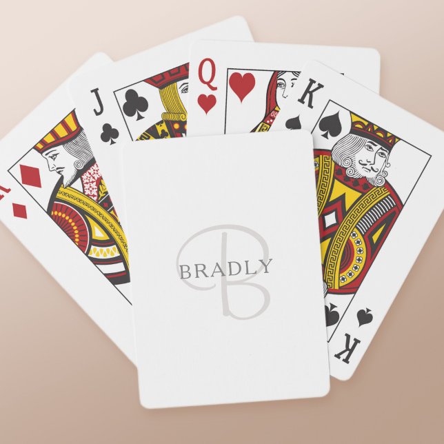 Eleganname Monogram | Weiß & Grau Spielkarten (Von Creator hochgeladen)