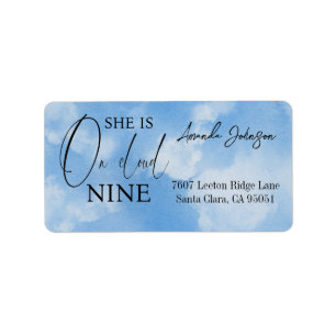 Eleganon Cloud Nine 9 Blue Brautparty-Adresse Adressaufkleber