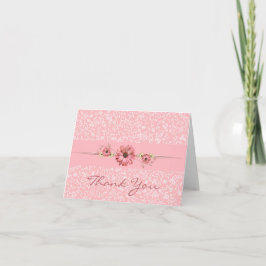 Eleganpeach Pink Floral Vielen Dank Notecard Dankeskarte
