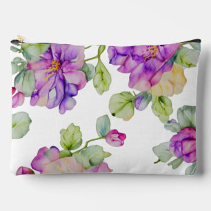 Eleganrosa lila Aquarellblüte Zubehörtasche