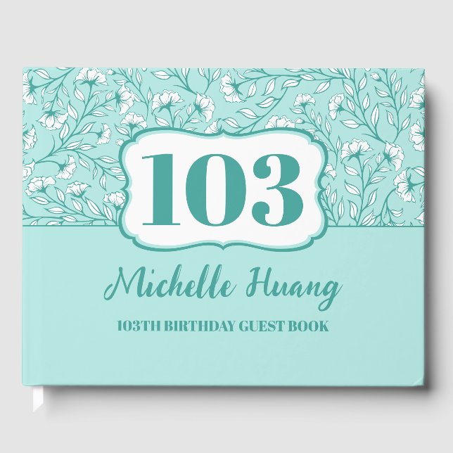 Elegant 100. Geburtstag Gästebuch (Vorderseite)