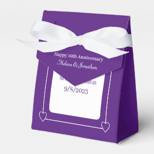 Elegant 10 Jahre Jubiläum Romantische Herzen Lila Geschenkschachtel