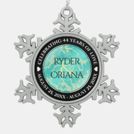 Elegant 11. 44. Türkisjubiläum Schneeflocken Zinn-Ornament