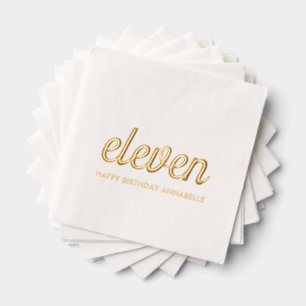 Elegant 11. Geburtstag Moderner Goldener Garten Na Servietten Mit Folie