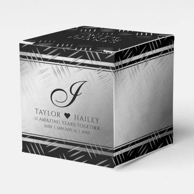 Elegant 11. Hochzeitsfeier Geschenkschachtel (Vorderseite)