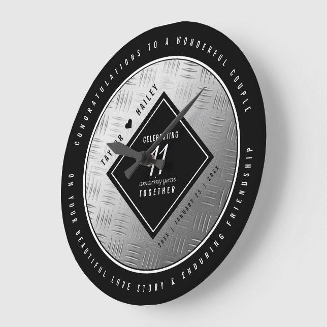 Elegant 11. Hochzeitsfeier Große Wanduhr (Winkel)