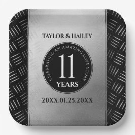 Elegant 11. Hochzeitsfeier Pappteller