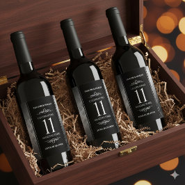 Elegant 11. Hochzeitsfeier Weinetikett