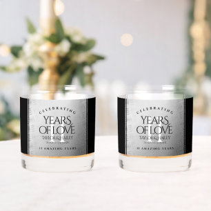 Elegant 11. Hochzeitsfeier Whiskyglas