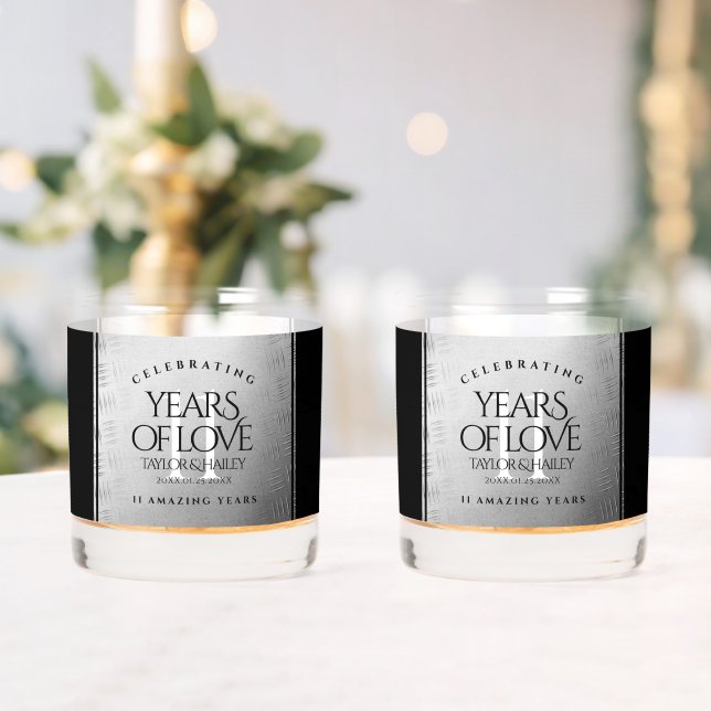 Elegant 11. Hochzeitsfeier Whiskyglas (Insitu (Hochzeit))