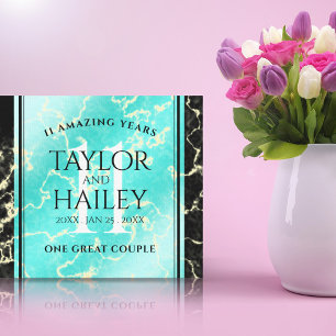 Elegant 11. Hochzeitstag in Türkis Leinwanddruck