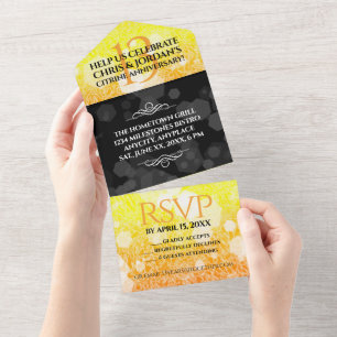 Elegant 13. Hochzeitstag in der Stadt All In One Einladung