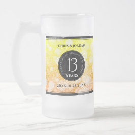 Elegant 13. Hochzeitstag in der Stadt Mattglas Bierglas